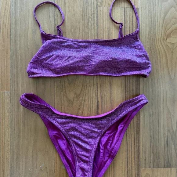 Triangl Mica Grape Soda Sparkle Pink Bikini Set - Women's Two-Piece Swimwear - Picture 4 of 5